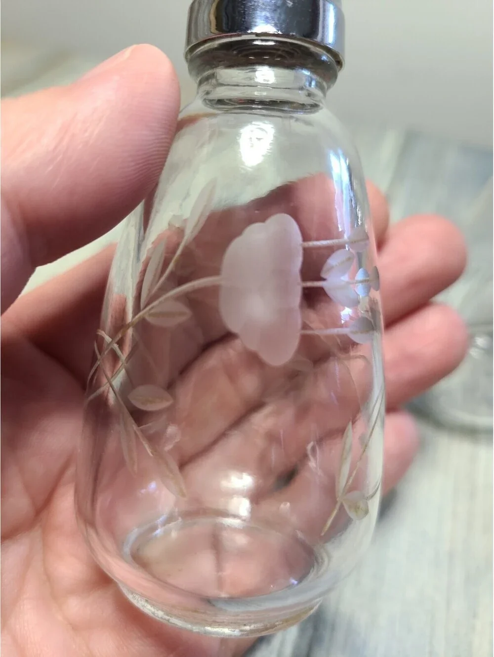 Vintage Etched Salt And Pepper Shaker
